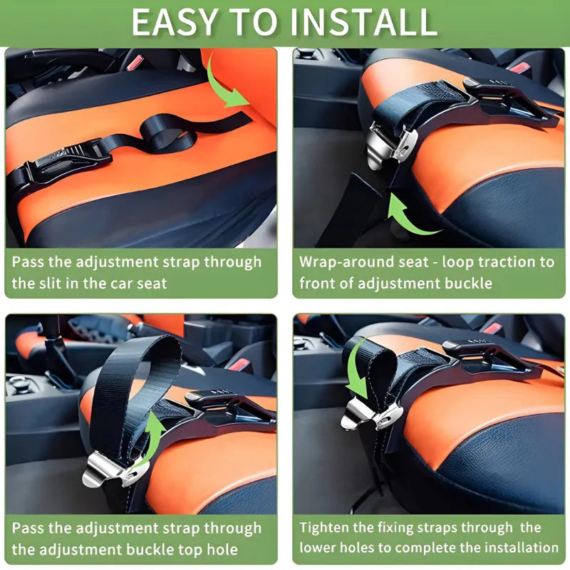 Four easy steps to install pregnancy seat belt adjuster in car for a safe and comfortable car ride.