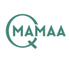Qmamaa logo: pregnancy essentials online store in Qatar, in green-colored text on a transparent background.